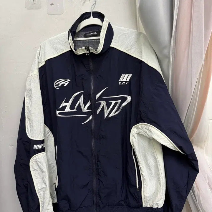 [BUNJANG] Not For The Nerds Navy White Windbreaker Jacket / 낫포너드 네이비 화이트 바람막이 자켓