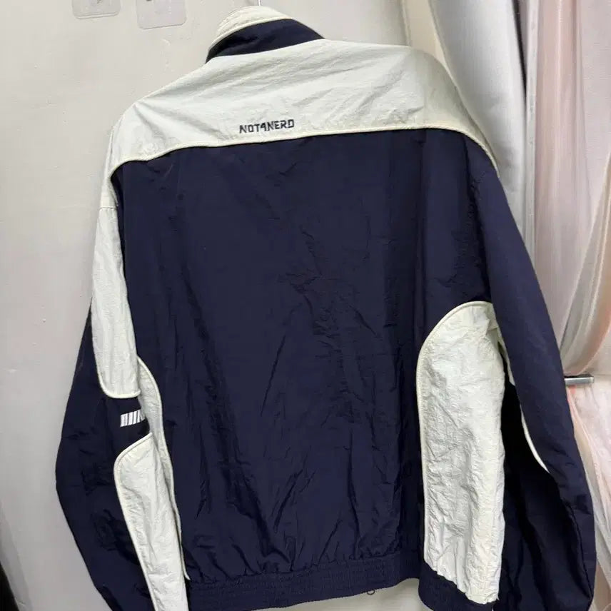 [BUNJANG] Not For The Nerds Navy White Windbreaker Jacket / 낫포너드 네이비 화이트 바람막이 자켓