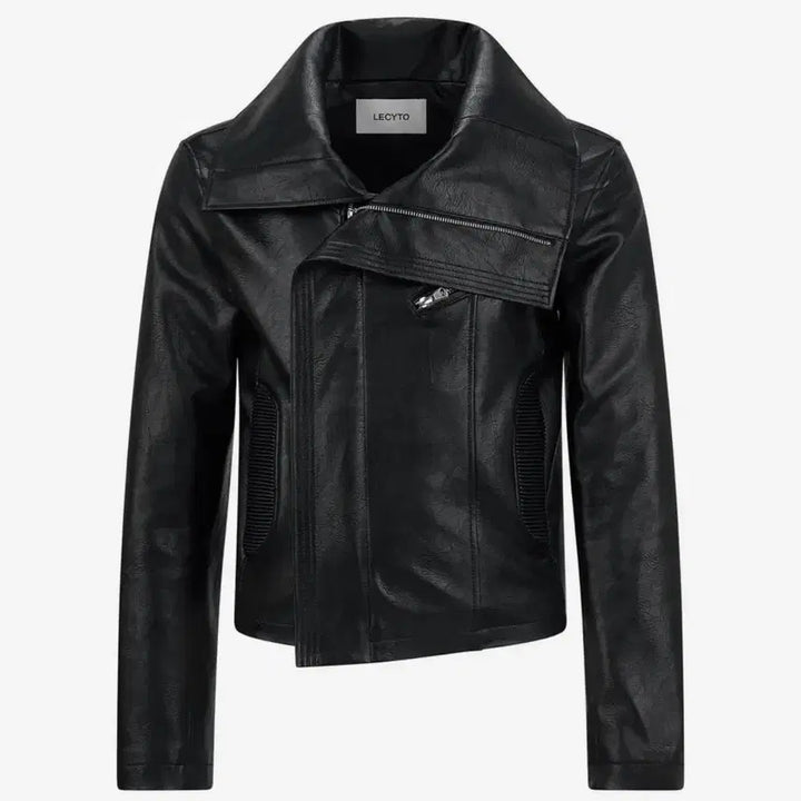[BUNJANG] Lesito High Neck Leather Jacket / 레씨토 하이넥 가죽자켓