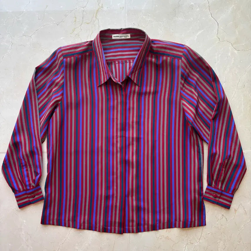 [BUNJANG] Pierre Balmain Vintage Stripe Shirt (Japan Edition) / 피에르 발망 일본판 빈티지 스트라이프 셔츠