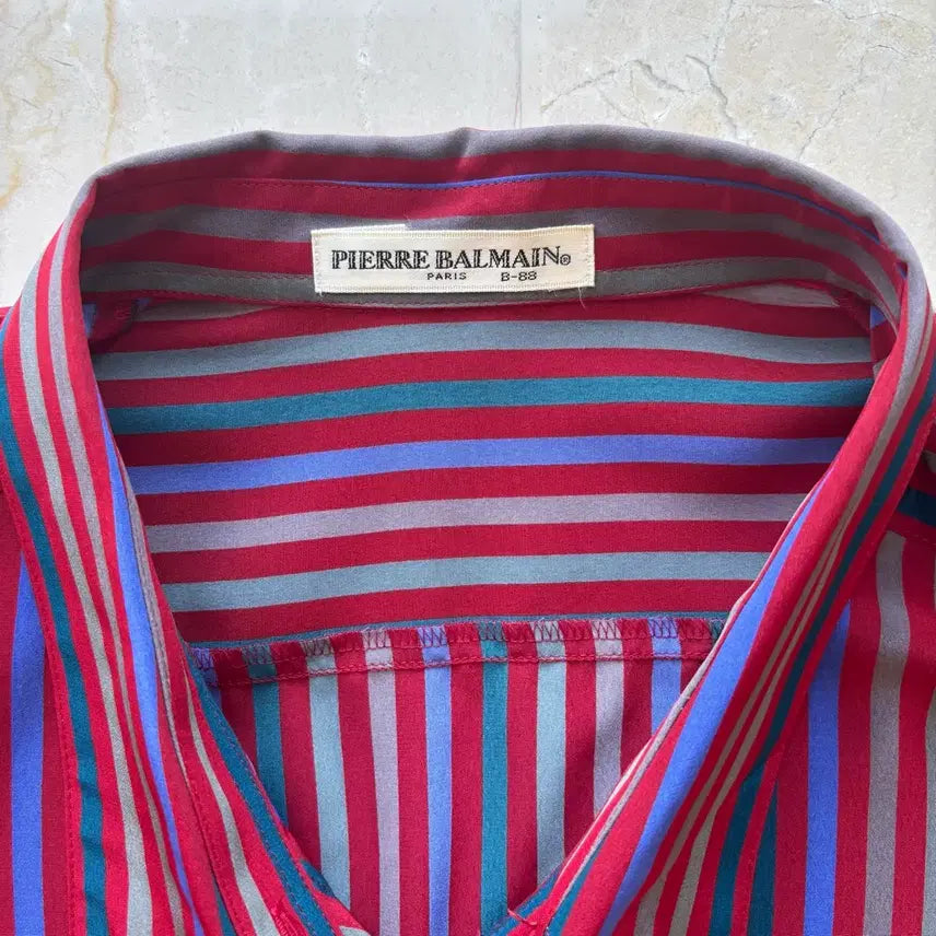 [BUNJANG] Pierre Balmain Vintage Stripe Shirt (Japan Edition) / 피에르 발망 일본판 빈티지 스트라이프 셔츠