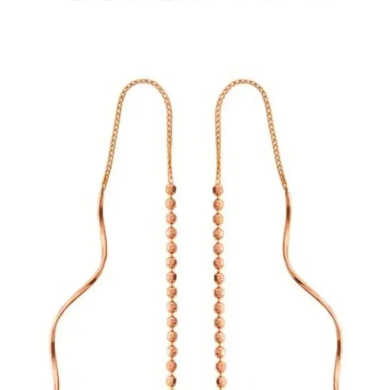 [BUNJANG] 14K Rose Gold Drop Earrings / 14k 드롭 로즈골드 귀걸이