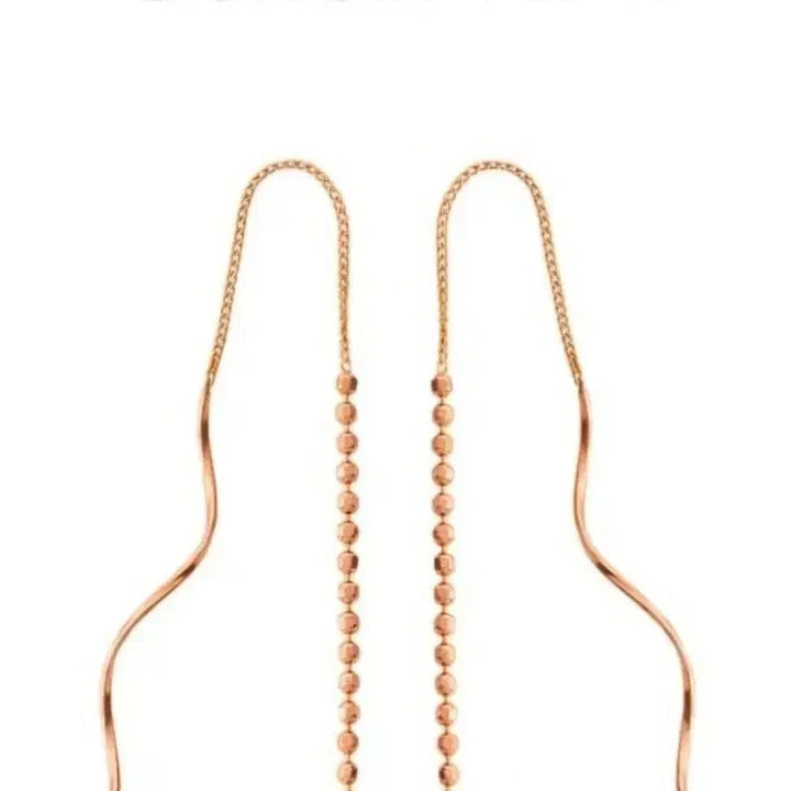 [BUNJANG] 14K Rose Gold Drop Earrings / 14k 드롭 로즈골드 귀걸이