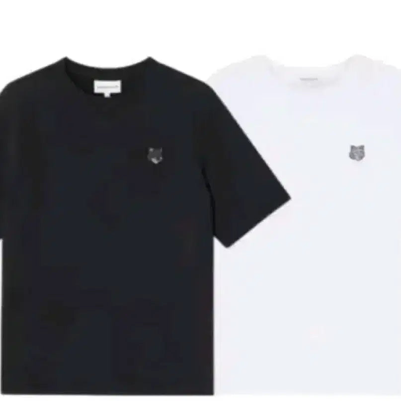 [BUNJANG] Maison Kitsune Gray Fox T-Shirt (Black/White) / 메종키츠네 폭스헤드 반팔티 블랙/화이트 미개봉 새상품