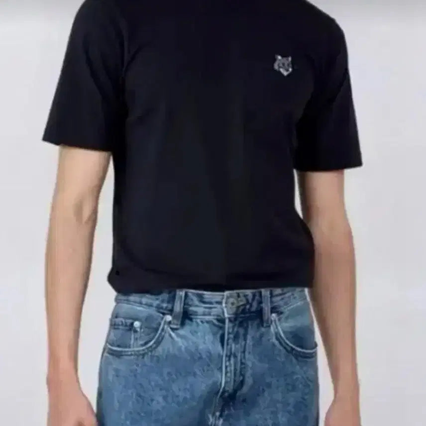 [BUNJANG] Maison Kitsune Gray Fox T-Shirt (Black/White) / 메종키츠네 폭스헤드 반팔티 블랙/화이트 미개봉 새상품