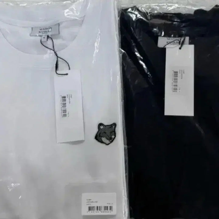 [BUNJANG] Maison Kitsune Gray Fox T-Shirt (Black/White) / 메종키츠네 폭스헤드 반팔티 블랙/화이트 미개봉 새상품