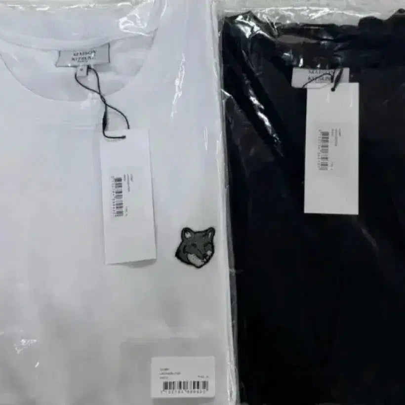 [BUNJANG] Maison Kitsune Gray Fox T-Shirt (Black/White) / 메종키츠네 폭스헤드 반팔티 블랙/화이트 미개봉 새상품