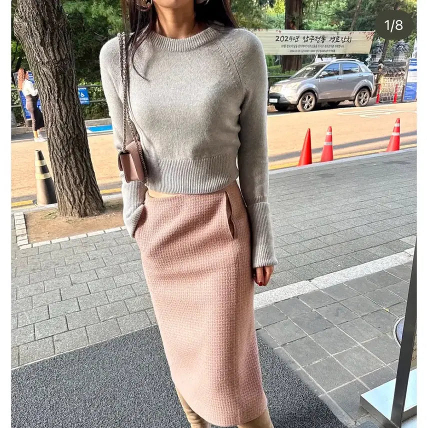 [BUNJANG] Myico Wool Cashmere Crop Knit Top Sage Mint / 마이아이코 울캐시 크롭 니트 탑 세이지민트