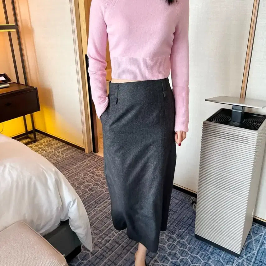 [BUNJANG] Myico Wool Cashmere Crop Knit Top Sage Mint / 마이아이코 울캐시 크롭 니트 탑 세이지민트