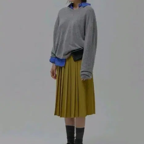 [BUNJANG] Pleated Full Skirt / 바스켓 플리츠 주름 풀 스커트