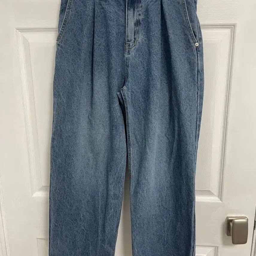 [BUNJANG] Denim Wide Pants / 중청 데님 와이드 팬츠