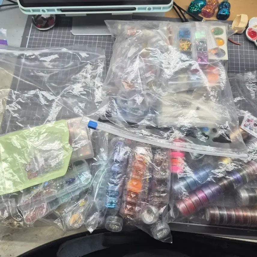 [SOLD OUT] 레진공예 네일아트 파츠 글리터 대량 세트