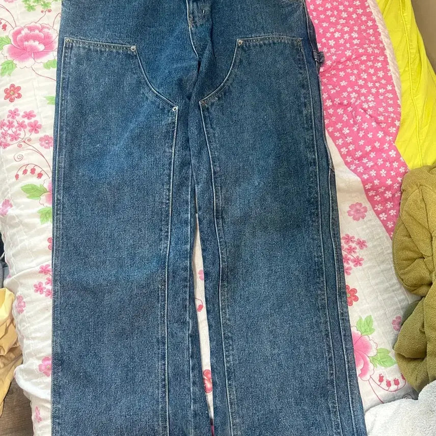 [BUNJANG] Extraordinary Double Knee Denim Indigo Pants XL / 엑스트라오디너리 더블니 데님 인디고 팬츠 xl
