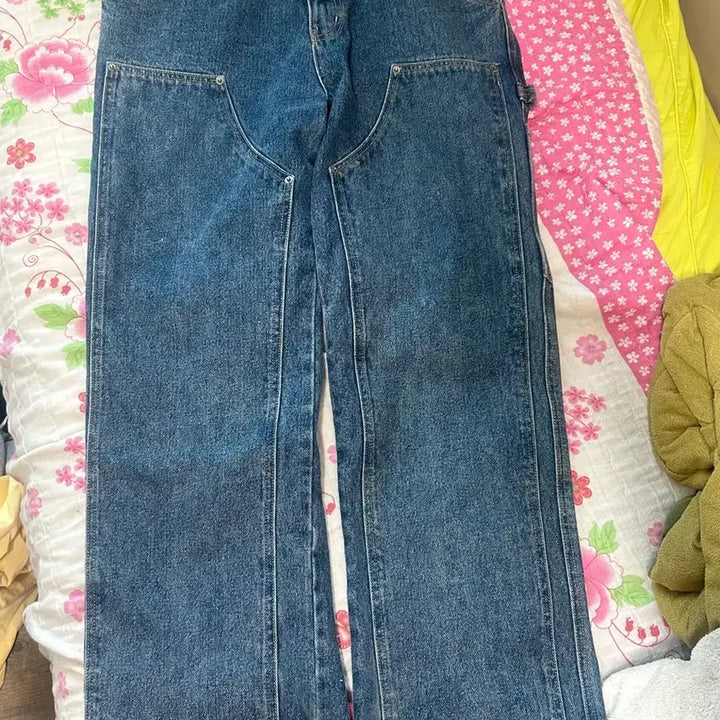 [BUNJANG] Extraordinary Double Knee Denim Indigo Pants XL / 엑스트라오디너리 더블니 데님 인디고 팬츠 xl