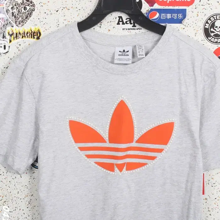 [BUNJANG] Adidas Flame Logo Short Sleeve T-Shirt / 여성S / 아디다스 불꽃로고 반팔티셔츠GR 34-109