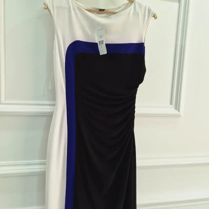 [BUNJANG] Polo Ralph Lauren Colorblock Sheath Dress / 폴로 랄프로렌 블랙/화이트 배색 원피스