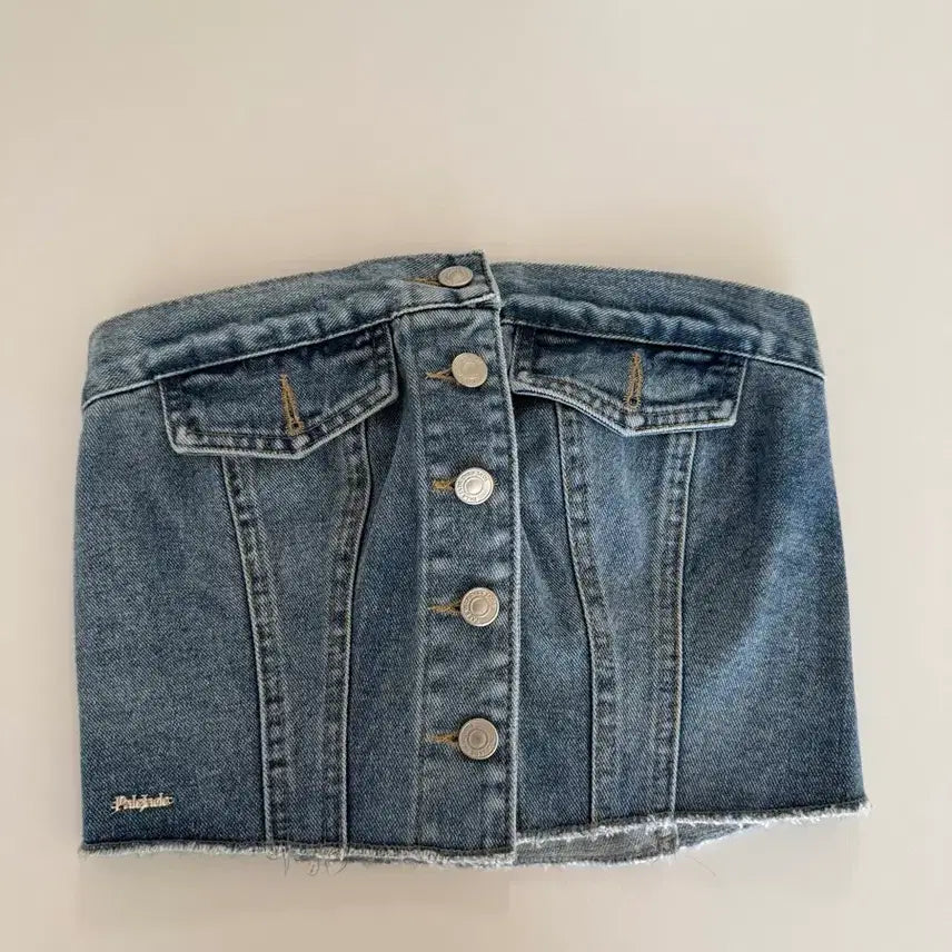 [BUNJANG] Pale Jade Denim Tube Top / 새상품) 페일제이드 데님 튜브탑 1사이즈