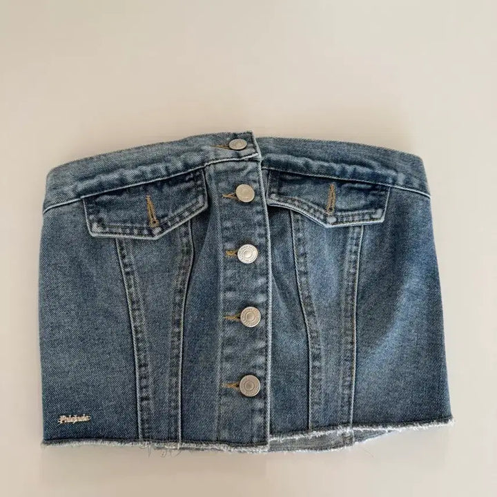 [BUNJANG] Pale Jade Denim Tube Top / 새상품) 페일제이드 데님 튜브탑 1사이즈