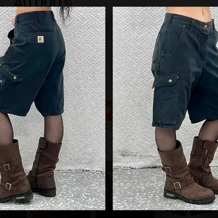 [SOLD OUT] 칼하트 립스탑 워크 카고 반바지 30인치 B357-BLK
