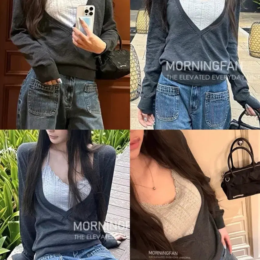 [SOLD OUT] 파리지앵바이브 듀기스토어 브이넥니트