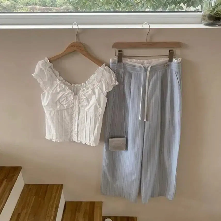 [BUNJANG] FRENCH OF Linen Stripe Pants / 프렌치오브 린넨 스트라이프 팬츠