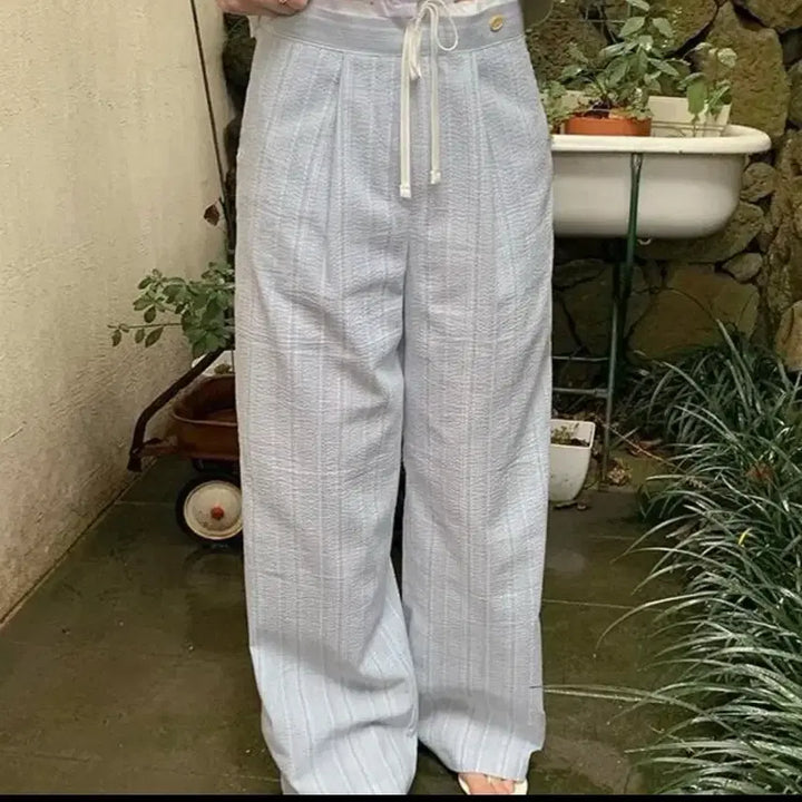 [BUNJANG] FRENCH OF Linen Stripe Pants / 프렌치오브 린넨 스트라이프 팬츠