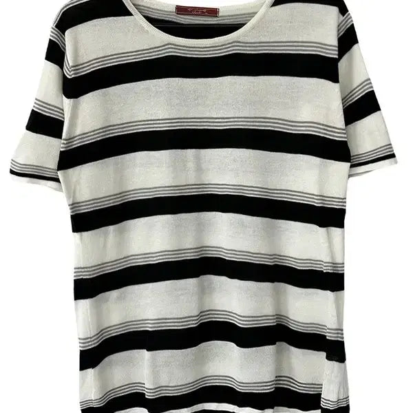 [BUNJANG] M Japanese Stripe Round Knit Short Sleeve T-shirt / [M] JPN 스트라이프 라운드 니트반팔티