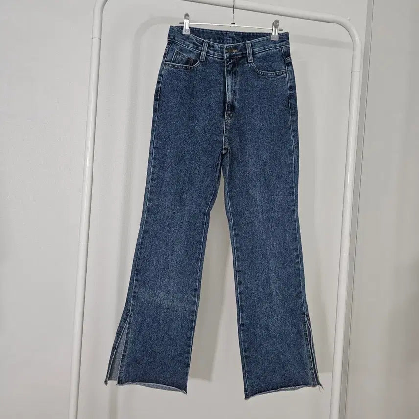 [BUNJANG] Wide Split Hem Long Denim Jeans / 