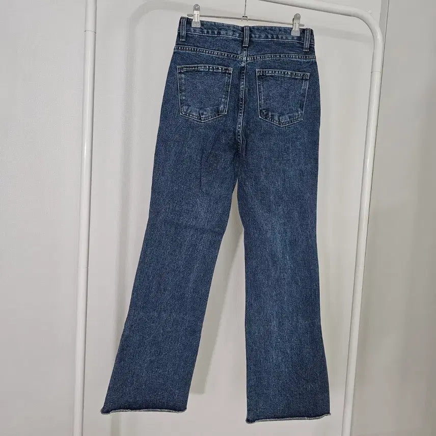 [BUNJANG] Wide Split Hem Long Denim Jeans / 