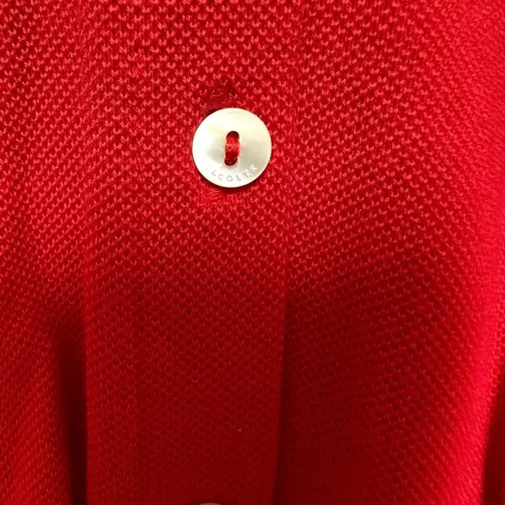 [BUNJANG] Lacoste Red Pique Shirt Dress / 라코스테 레드 피케 셔츠 원피스