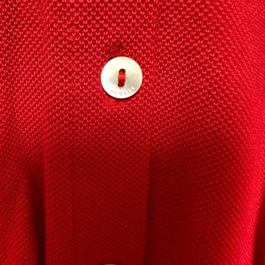 [BUNJANG] Lacoste Red Pique Shirt Dress / 라코스테 레드 피케 셔츠 원피스