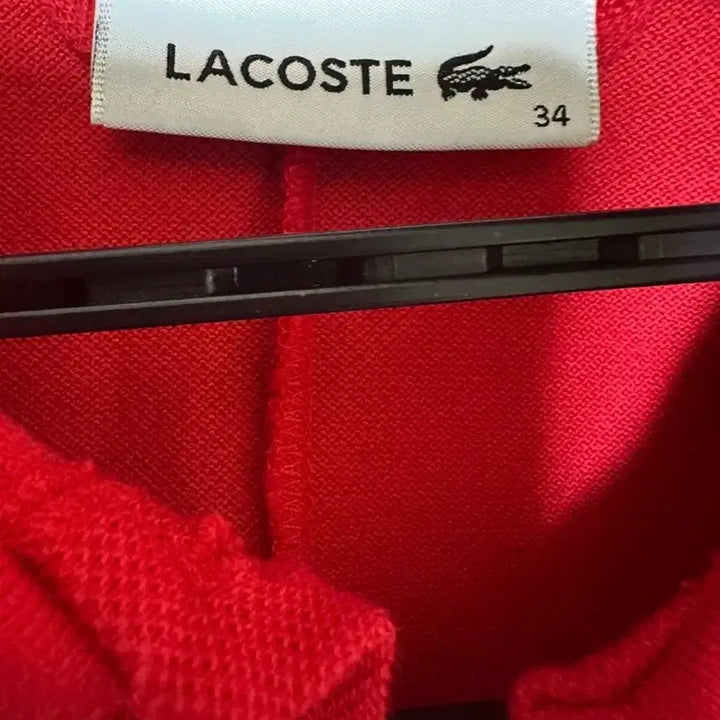[BUNJANG] Lacoste Red Pique Shirt Dress / 라코스테 레드 피케 셔츠 원피스