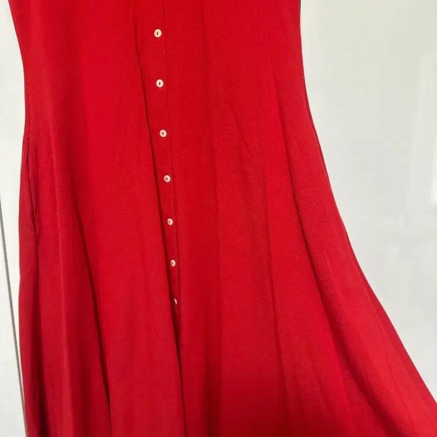 [BUNJANG] Lacoste Red Pique Shirt Dress / 라코스테 레드 피케 셔츠 원피스
