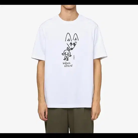 [BUNJANG] Maison Kitsuné Party Fox White Short Sleeve T-Shirt XL / 한점특가*메종키츠네 파티폭스 화이트 반팔 티셔츠 XL 새상품