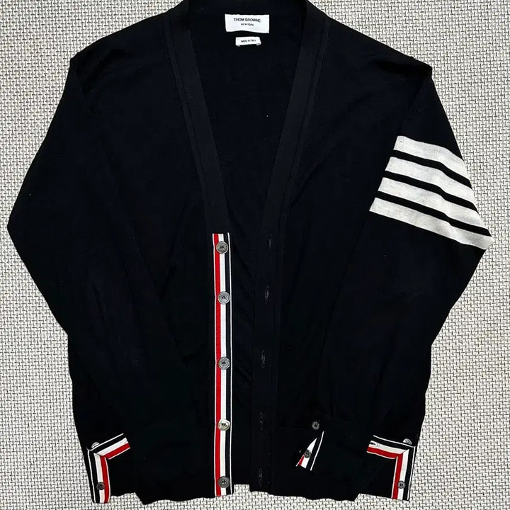 [BUNJANG] Thom Browne Black Wool Cardigan / [4/당일배송] 25ss 톰브라운 사선완장 블랙 울 가디건