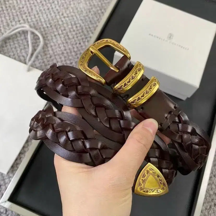 [SOLD OUT] 브루넬로 쿠치넬리 수공예 벨트 100 폭 3.0cm 남녀 공용