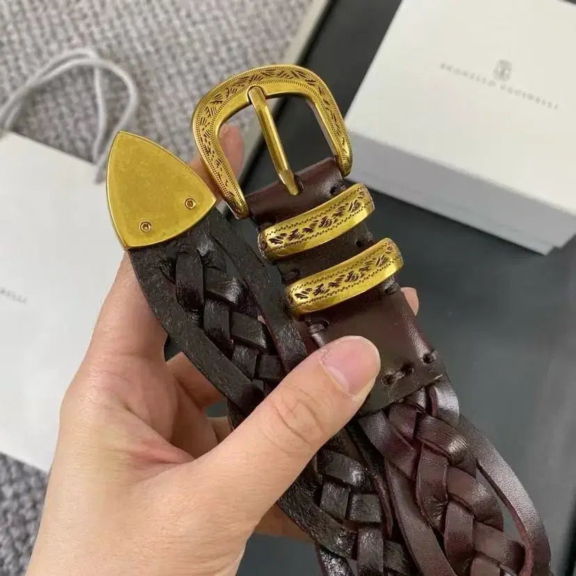 [SOLD OUT] 브루넬로 쿠치넬리 수공예 벨트 100 폭 3.0cm 남녀 공용