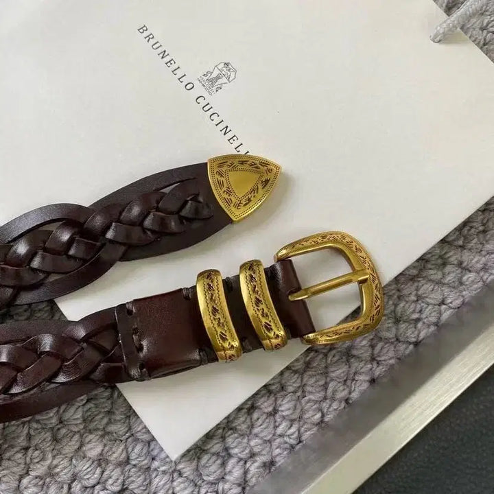 [SOLD OUT] 브루넬로 쿠치넬리 수공예 벨트 100 폭 3.0cm 남녀 공용