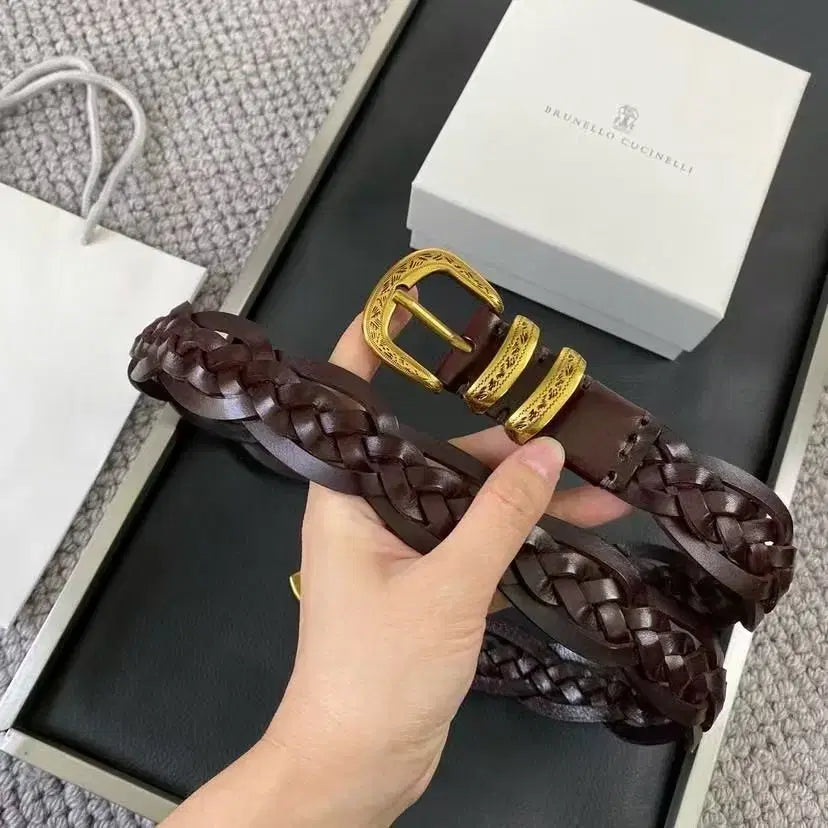 [SOLD OUT] 브루넬로 쿠치넬리 수공예 벨트 100 폭 3.0cm 남녀 공용