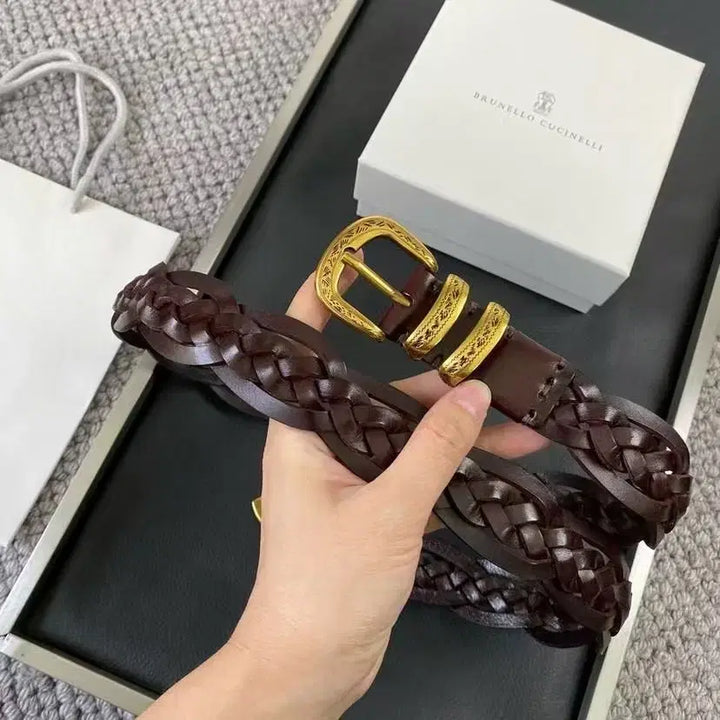 [SOLD OUT] 브루넬로 쿠치넬리 수공예 벨트 100 폭 3.0cm 남녀 공용