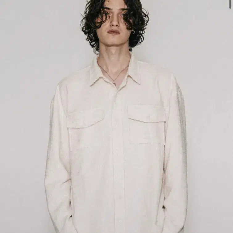 [BUNJANG] Bastic Cream Cutoff Knit Shirt / 바스틱 크림색 컷오프 니트셔츠
