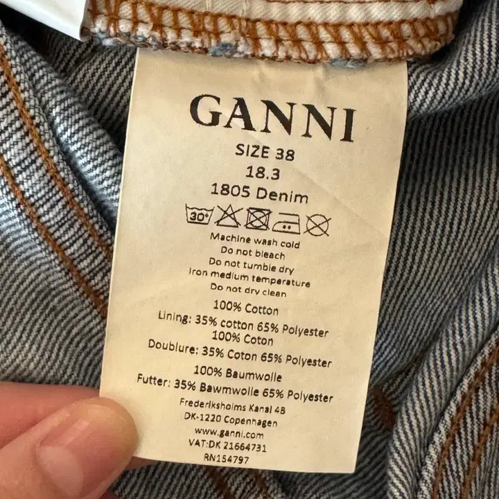 [BUNJANG] Ganni Back Logo Denim Mini Skirt / 가니 백로고 데님 미니스커트 38