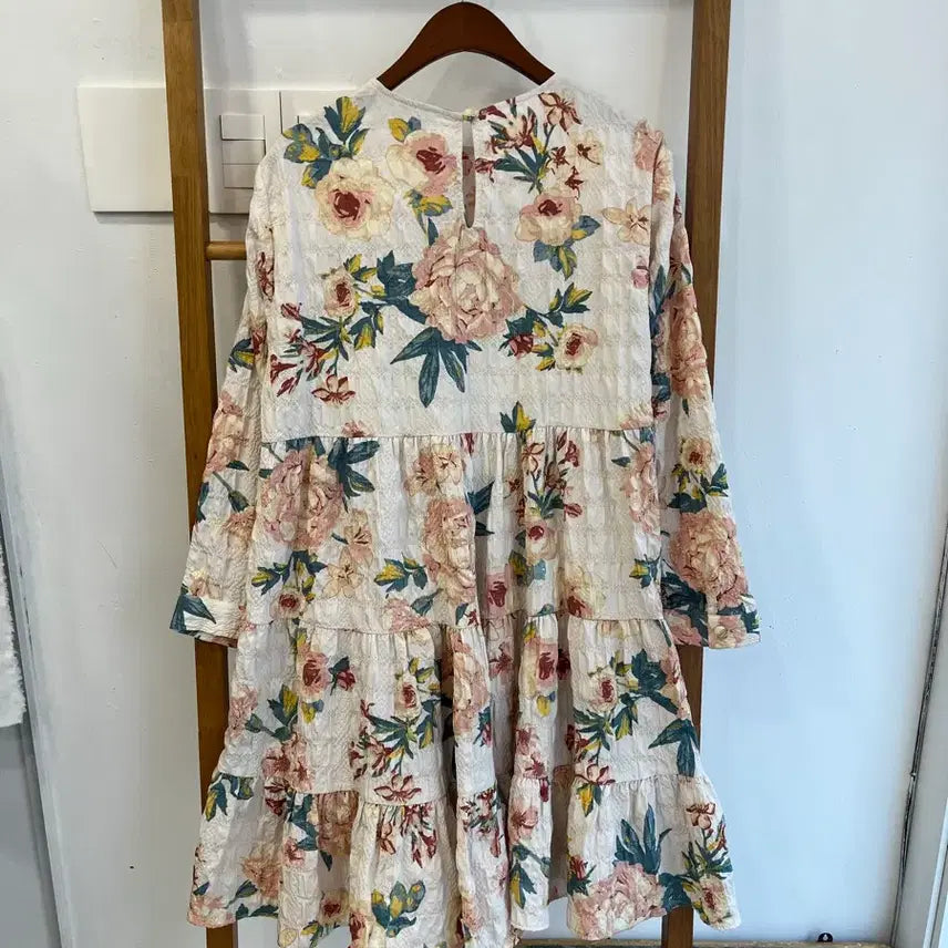 [BUNJANG] ZARA Floral Shirred Midi Dress / 자라 플라워 셔링 원피스