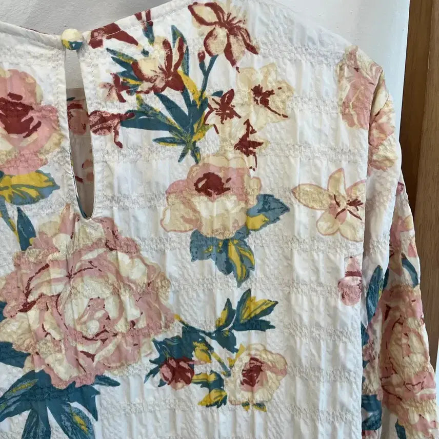 [BUNJANG] ZARA Floral Shirred Midi Dress / 자라 플라워 셔링 원피스