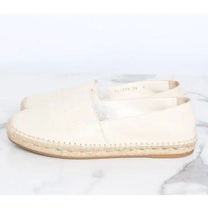 [BUNJANG] Dior Logo Leather Espadrille Slip-on Beige / [A급]디올 로고 레더 에스파듀 슬립온 베이지 38(250)