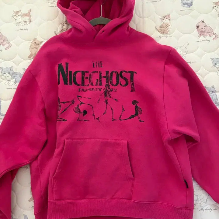 [BUNJANG] Nice Ghost Club Pink Hoodie / 나이스고스트클럽 핑크 후드티