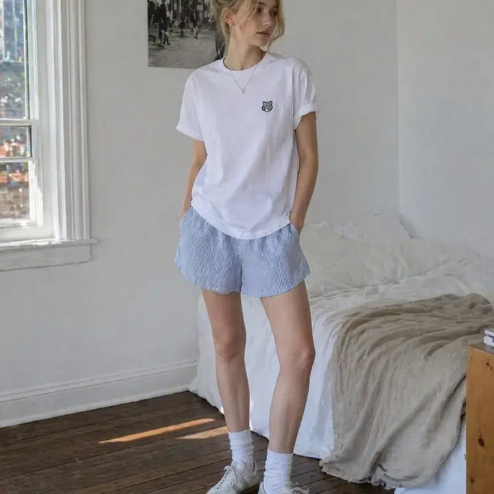 [BUNJANG] Maison Kitsune Fox Short Sleeve T-shirt / 메종키츠네 폭스 반팔 티셔츠 블랙/화이트