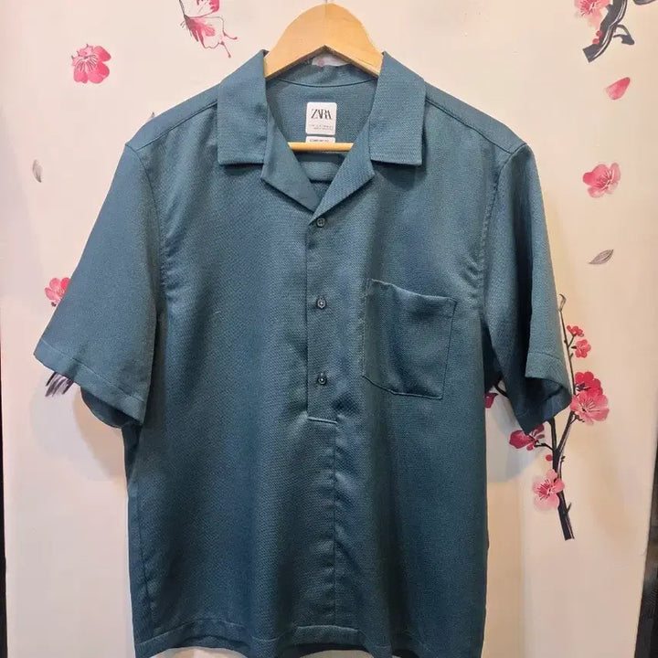 [SOLD OUT] 자라 반팔 셔츠 그린색 M