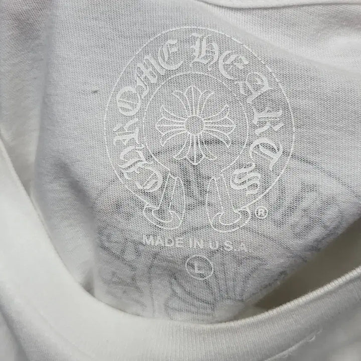 [BUNJANG] Chrome Hearts Scroll Logo T-shirt White (L) / 크롬하츠 사이드 티바 스크립트 로고 티셔츠 화이트 (L)