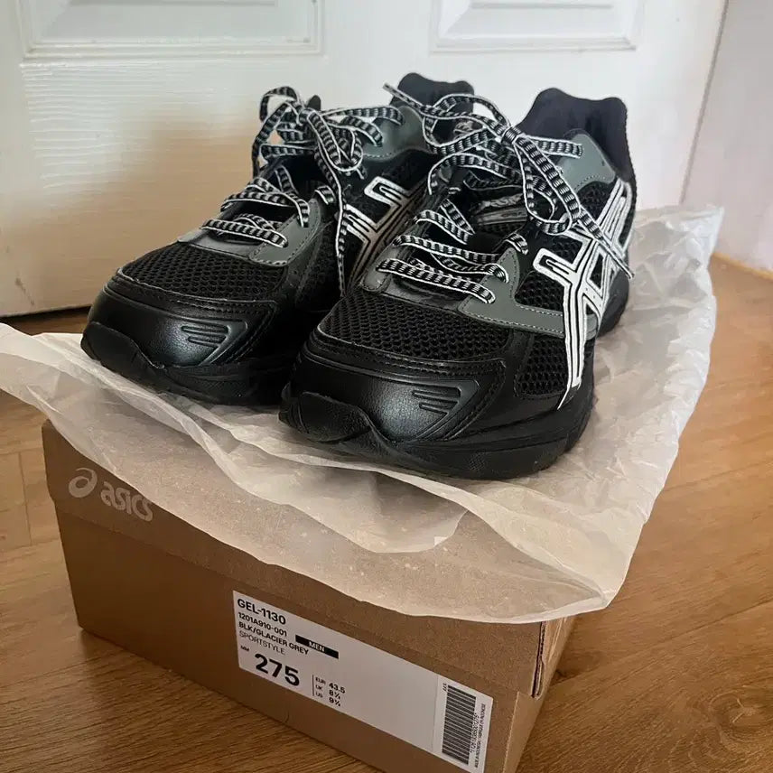 [BUNJANG] Asics Gel 1130 Black Glacier Grey Sneakers / 아식스 젤 1130 블랙 글레이셔 그레이